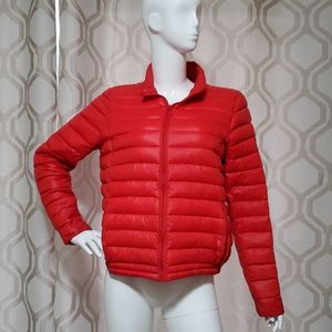 Buffalo red puffer travel jacket